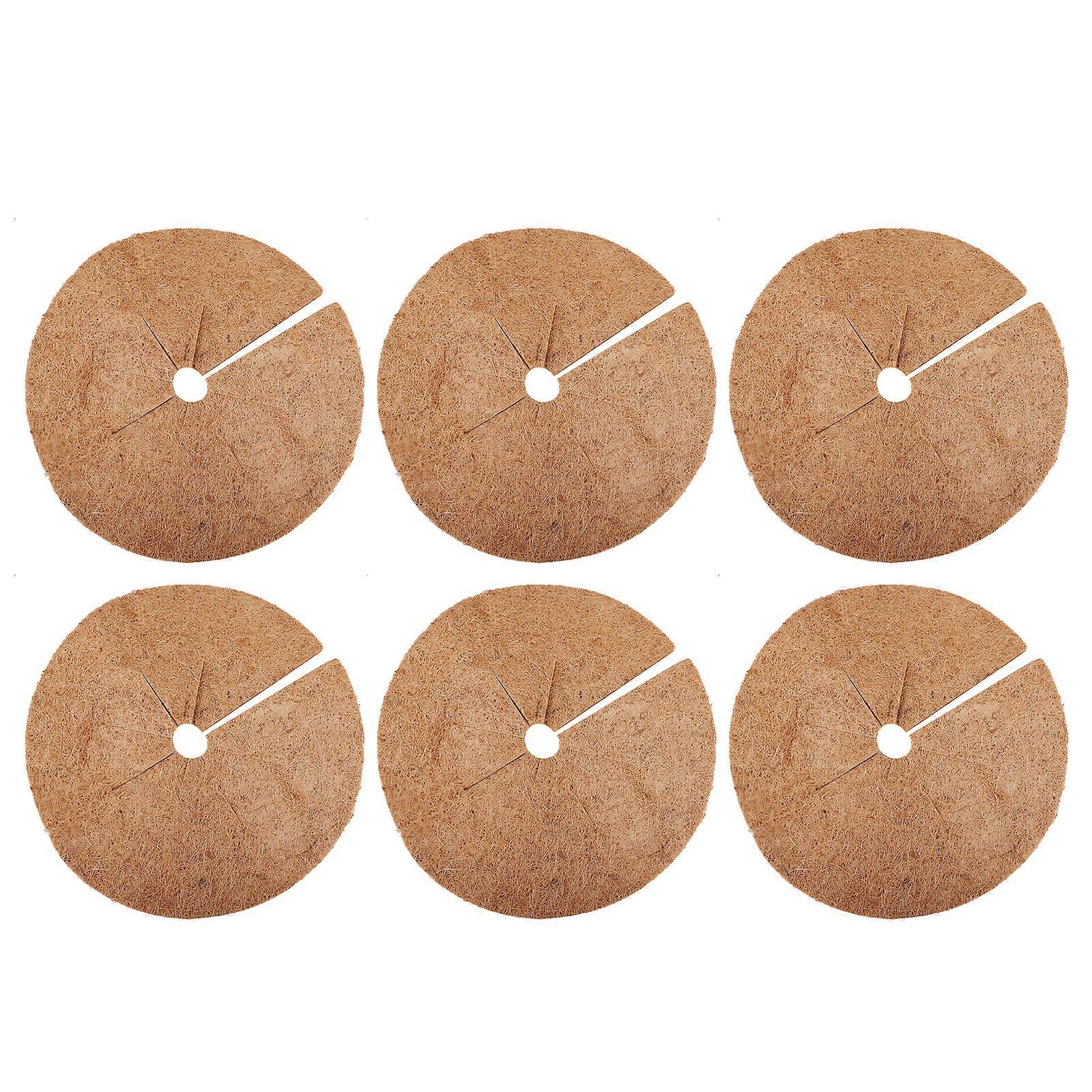 6 Pcs Coco Coir Mulch Ring Tree Protector Mat