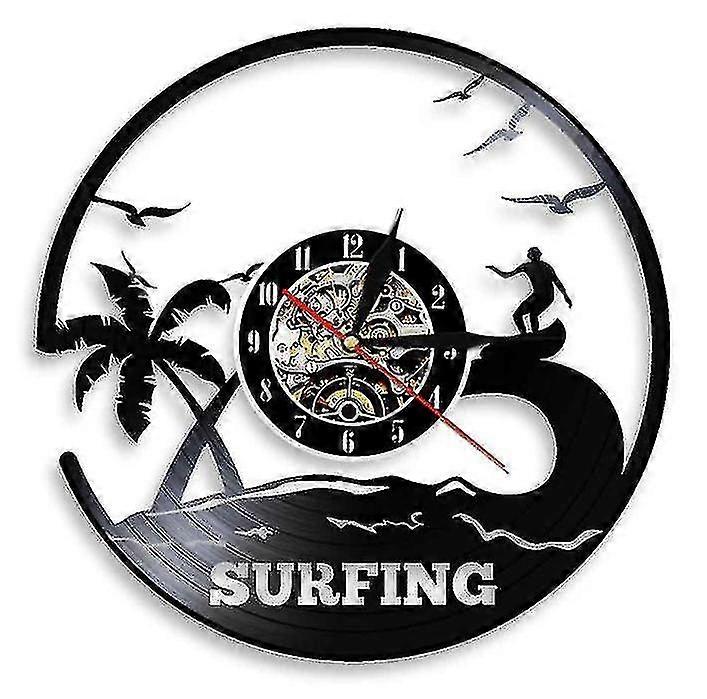 Surfing Vinyl Record Wall Clock V