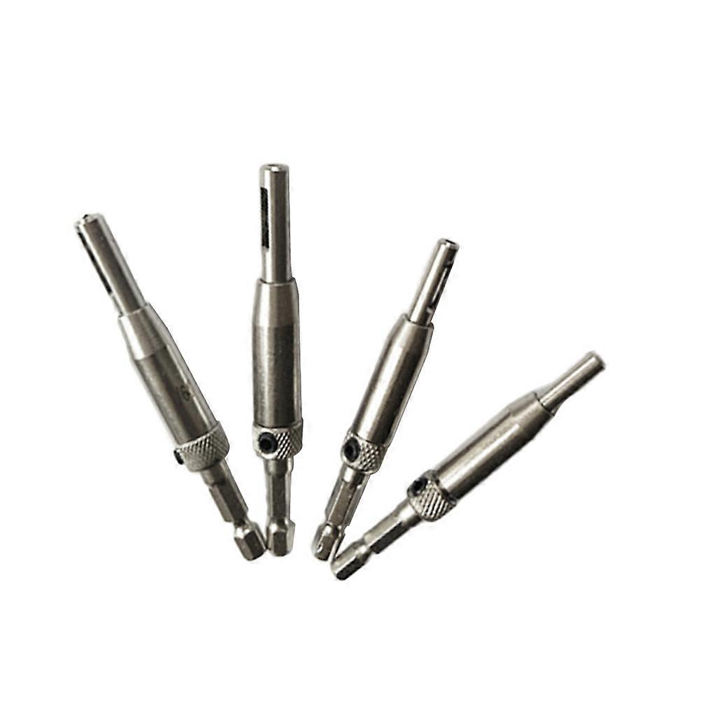 4 Pcs Hex Self Centering Hinge Drill Bits Hole Puncher Wood working Tool 5/64 7/64 9/64 11/64