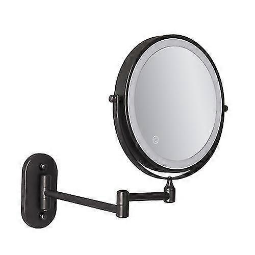 8 Inch Wall-mounted Double-sided Makeup Mirror Led Three-tone Light Bathroom Mirror