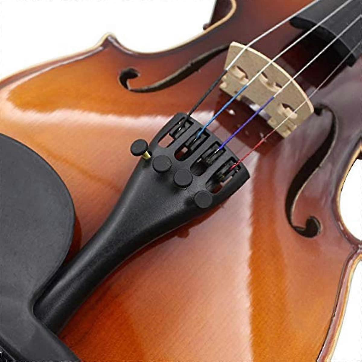 Coda Di Violino In Ebano Intagliato A Mano Stile Arpa Con Tasto Oro 4/4 - Foto 5