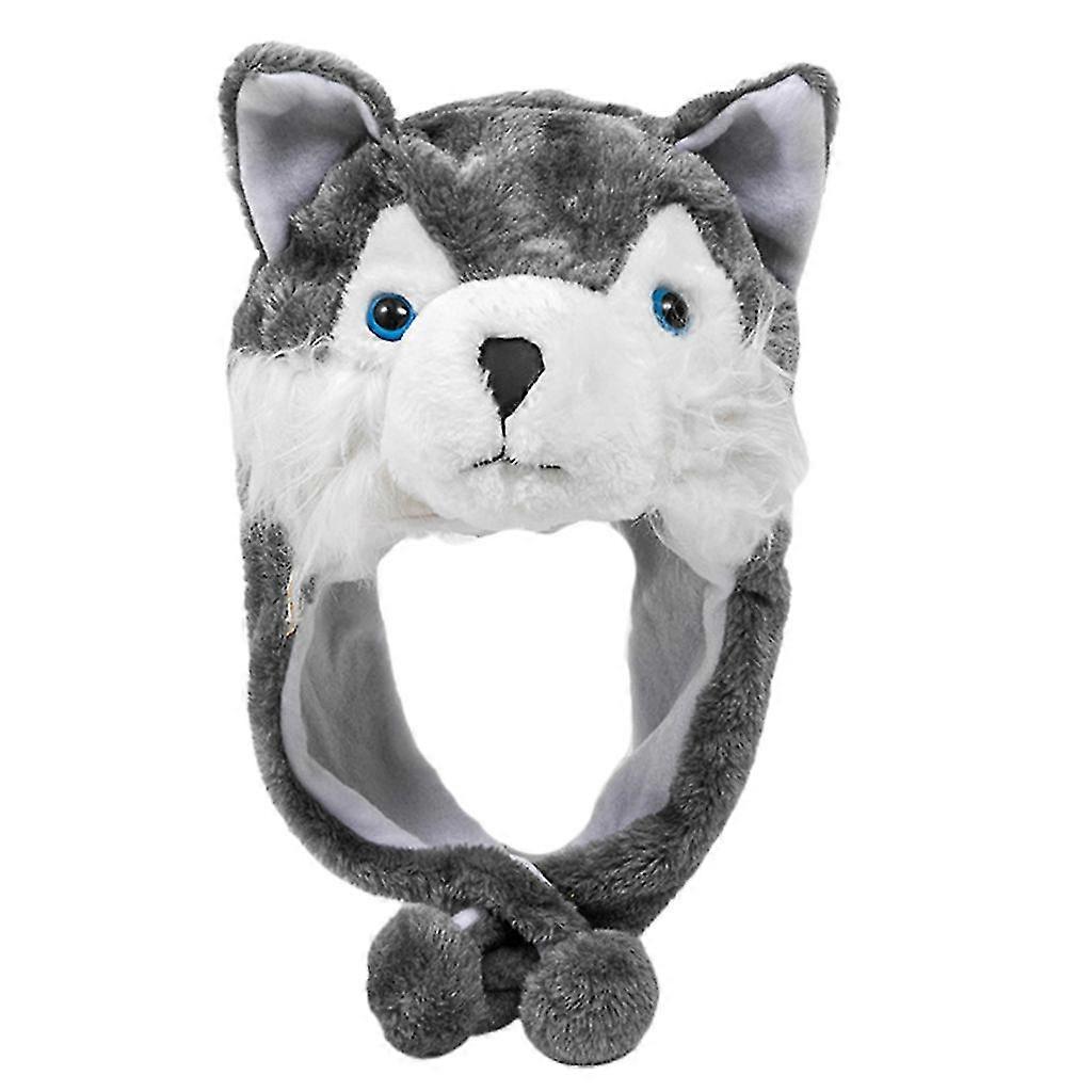 Cute Wolf Plush Hat Plush Snow Hat Windproof Parent-child Performance Props