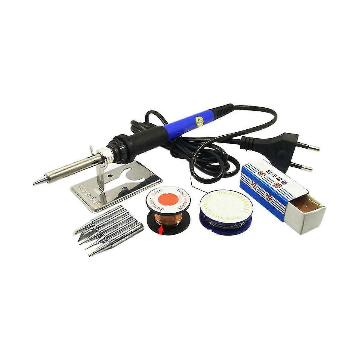 60w Adjustable Temperature Electric Soldering Iron Set Soldering Repair Tools Eu Plug