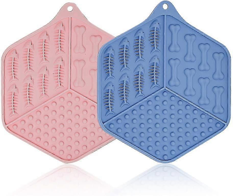 2 pièces Silicone Pet Lick Pad