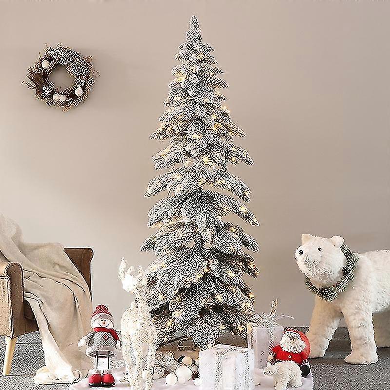 Christmas Flocking Pvc Pencil With Lamp Automatic Christmas Tree Christmas Decorations Led Christmas Tree