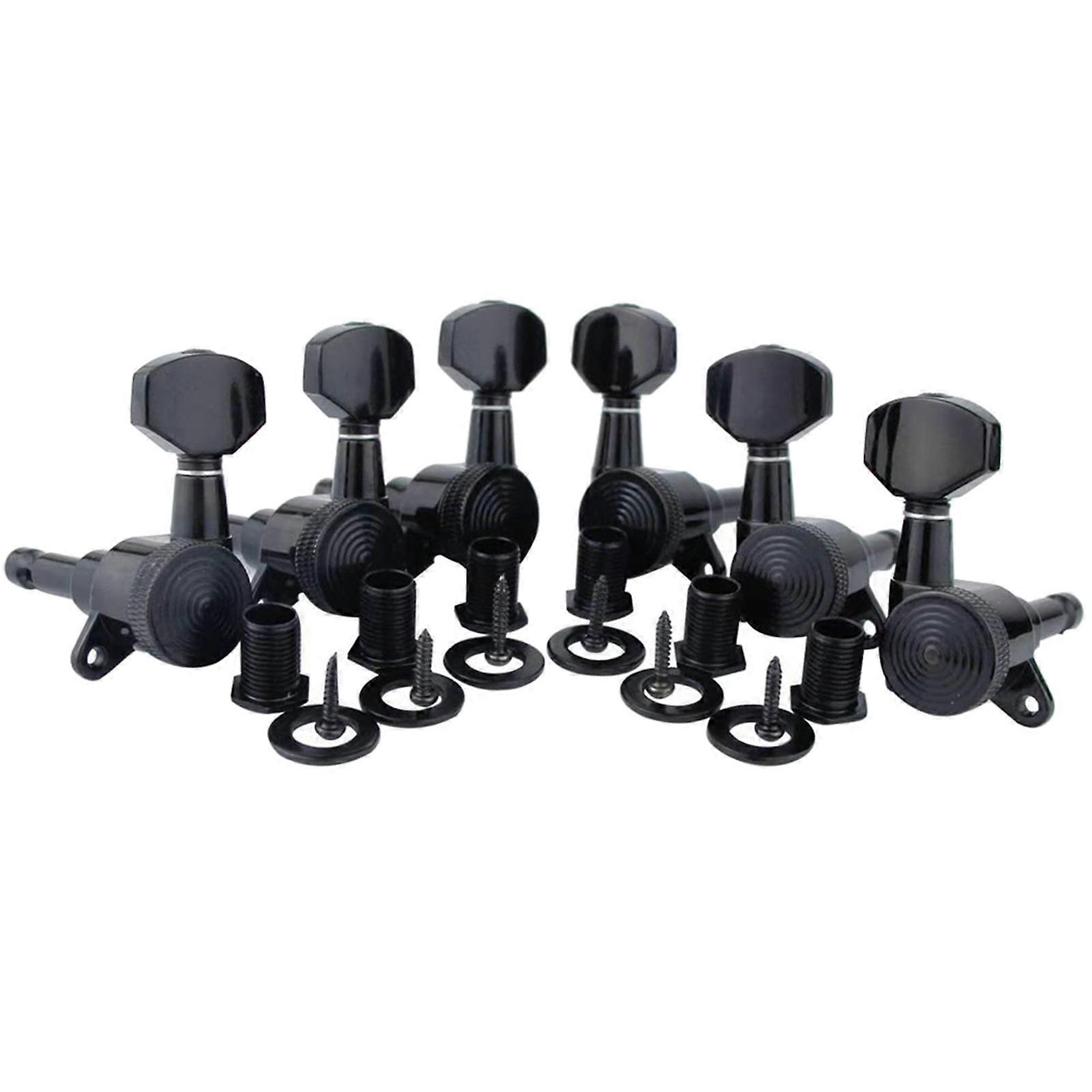 6Pcs Guitar Locking Tuners (3L+3R Handed) 1:18 Ratio Lock String Tuning for Key