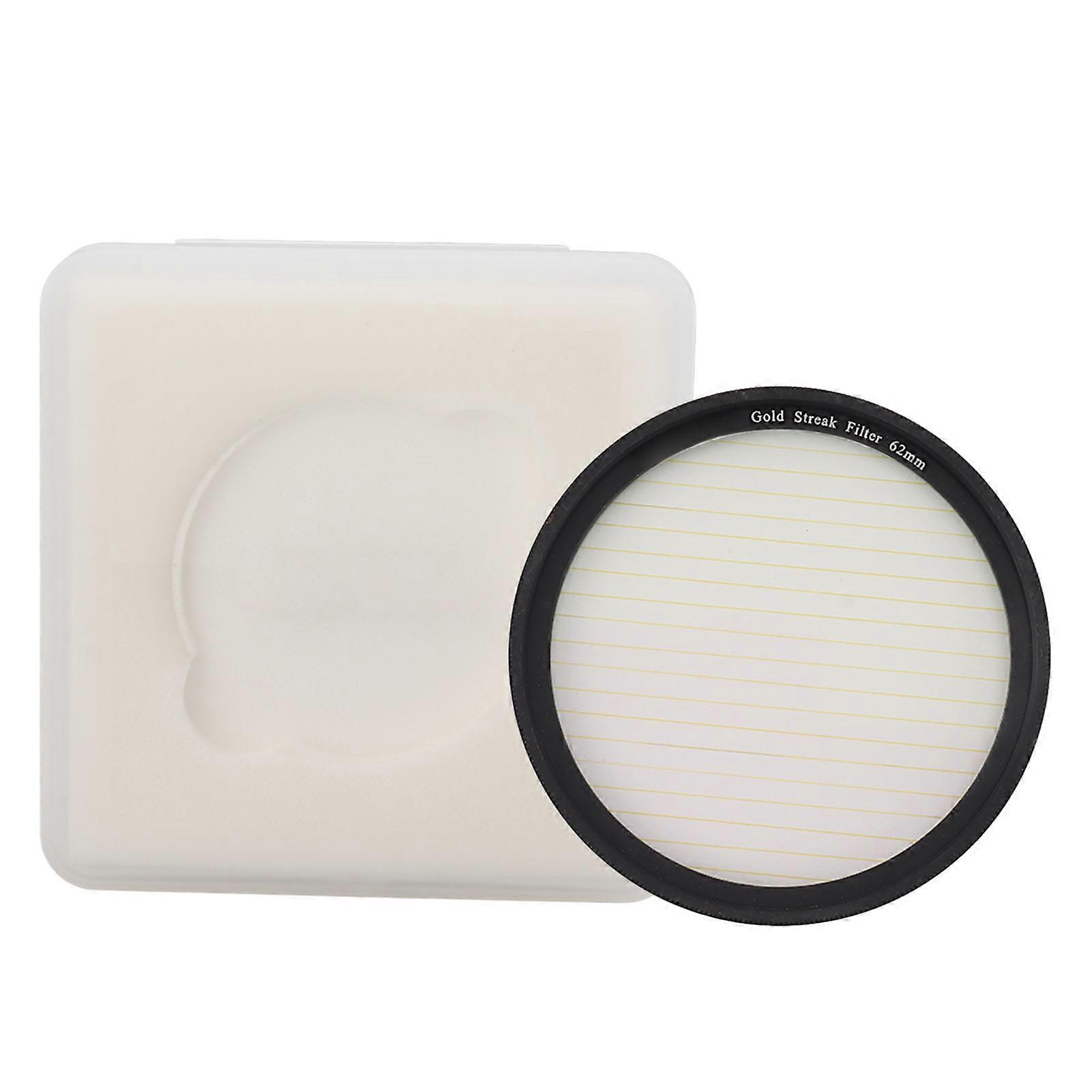 Gold Streak Filter Light Flare Effect Filter Optical Glass Camera Lens Filter with Case for Photography Nightshoot