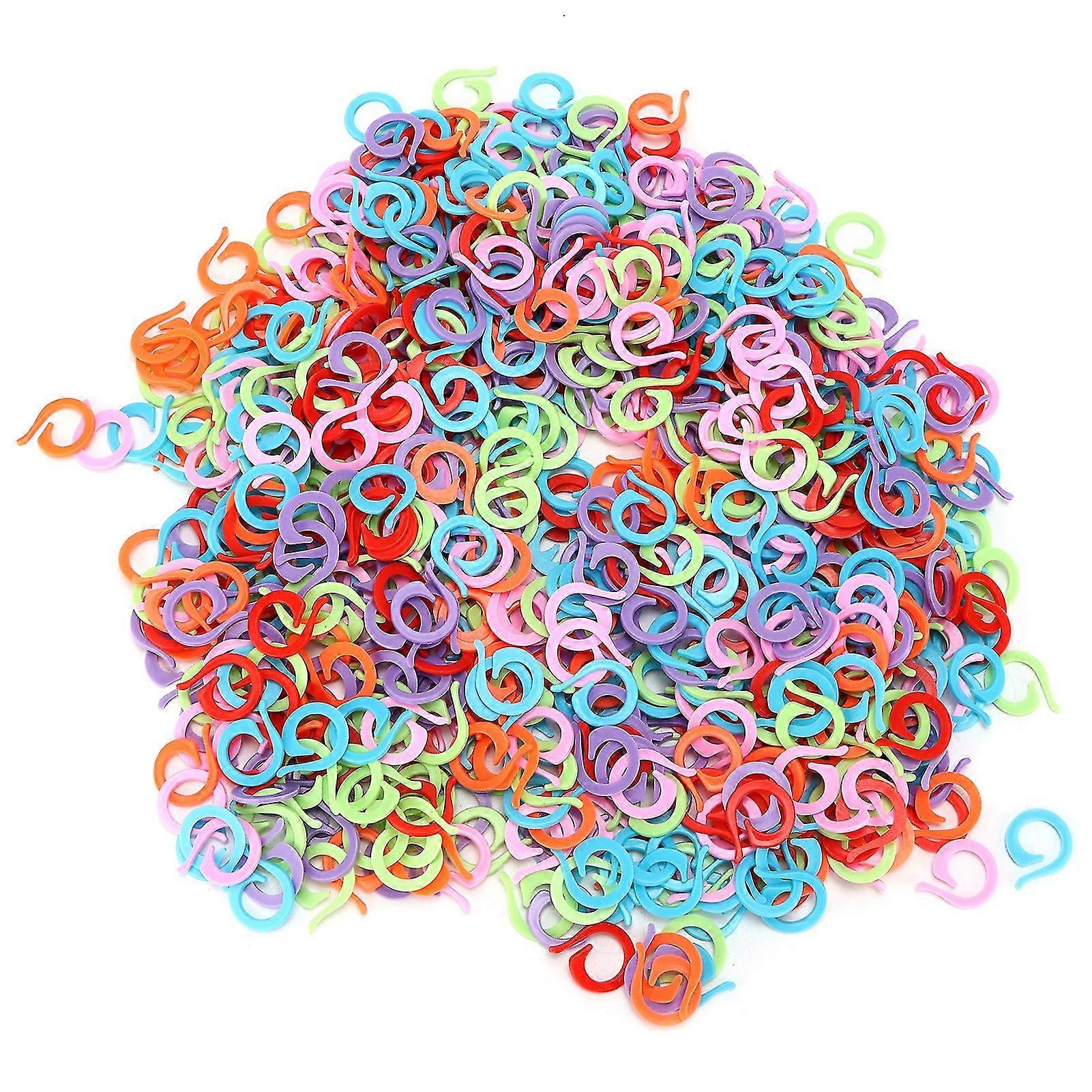 1000pcs Plastic Stitch Marker Split Ring for Knitting DIY Craft - Colorful Durable Knit Counting (Small)