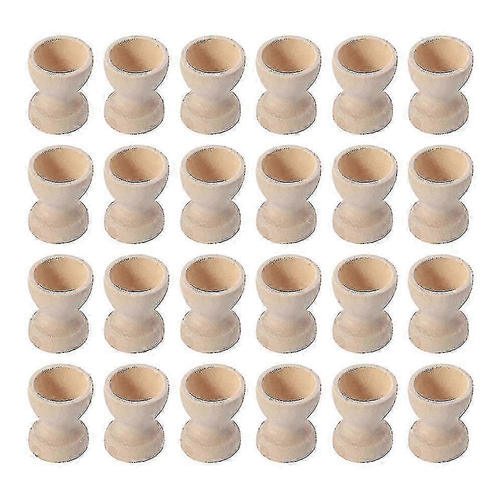 24pcs Wooden Egg Holders Egg Cups Egg Storage Holders Easter Egg Cups For Home