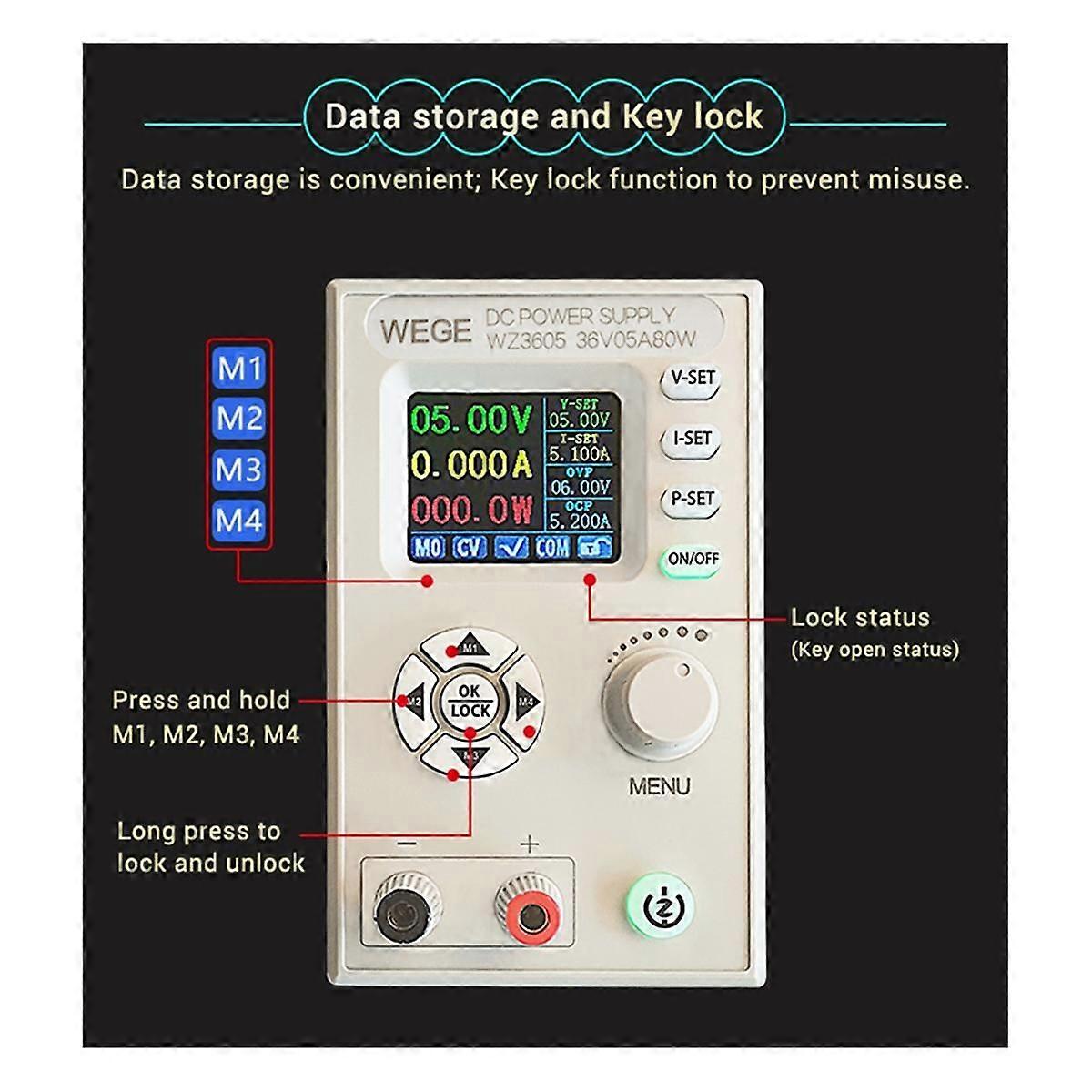 WZ3605 Anti-Backflow Adjustable Digital Control DC Power Supply Buck-Boost Charging Module Constant Voltage 36V(B)