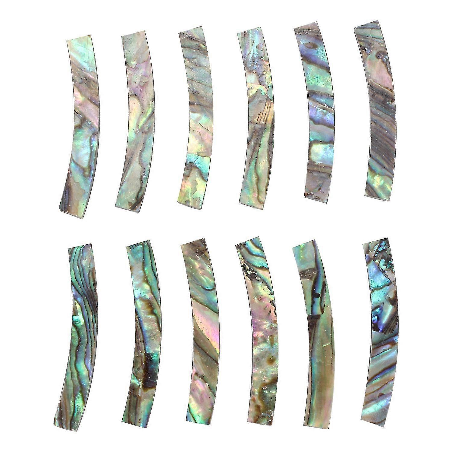 12Pcs Guitar Soundhole Rosette Paua Abalone Shell Inlay Curved Strips Guitar Sound Hole Inlay 4mm W