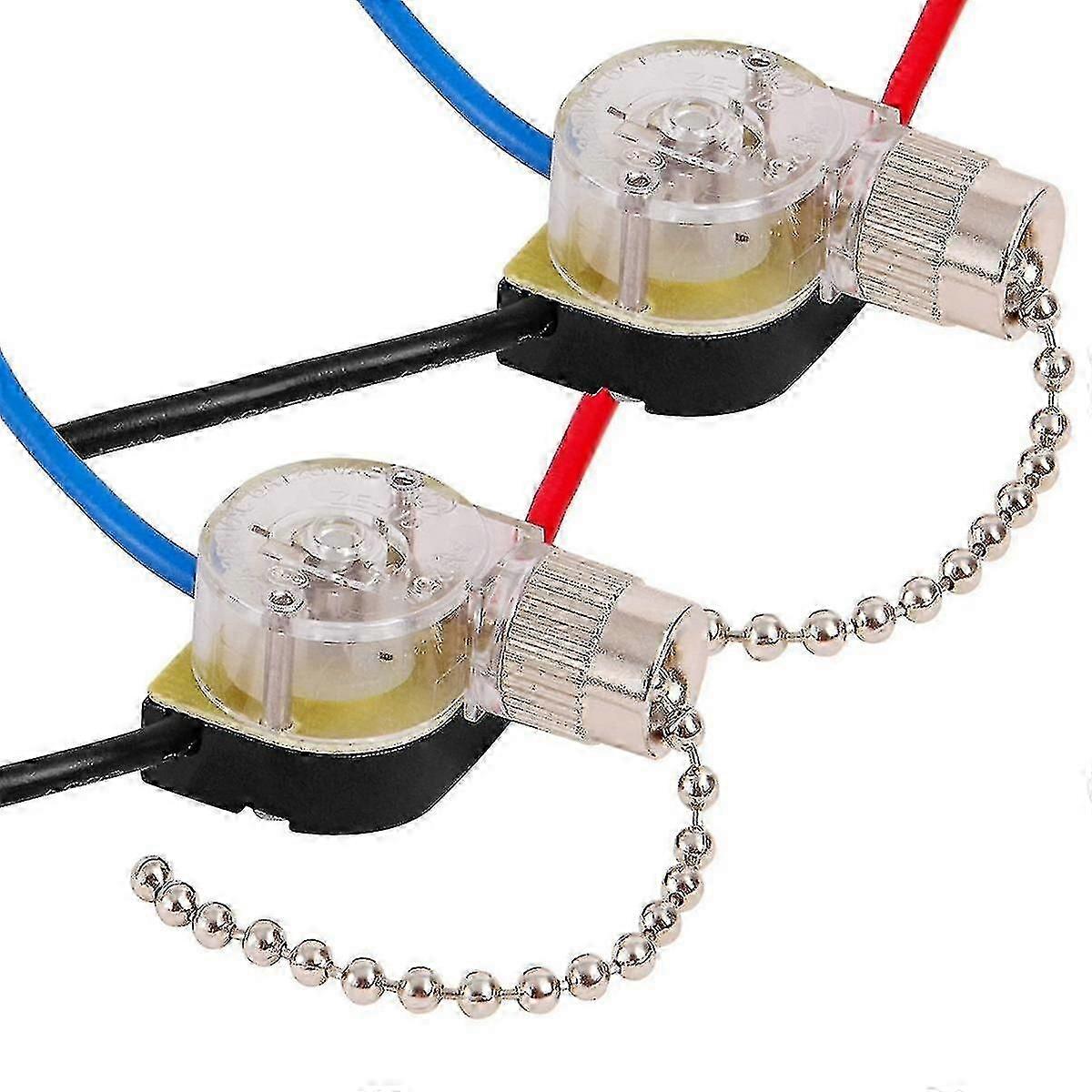 3pack Ceiling Fan Light Switch Ze-110 Fan Switch 3 Way Speed Fan Switch Ceiling Pull Chain Switch Replacement (nickel) Edition