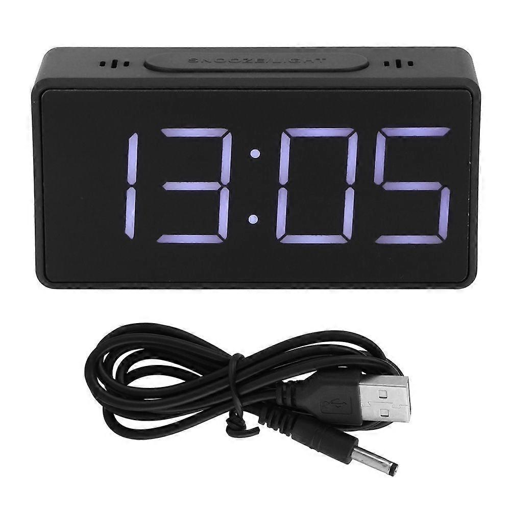 Simple Electronic Clock LED Bedside Alarm Clock with Snooze Function for Student Home Use <br>(Black )