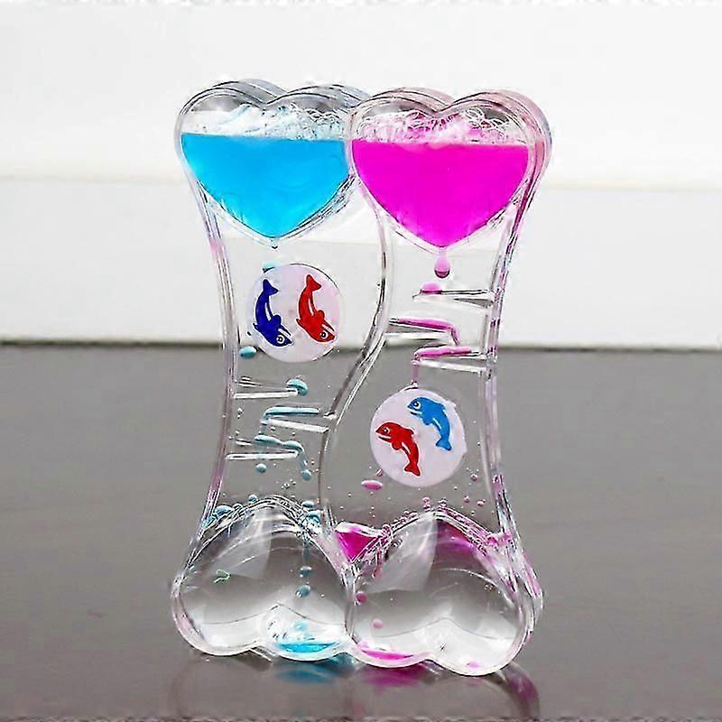 Dual Color Oil Hourglass Floating Liquid Motion Bubble Drip Timer Clock Acrylic Desk Decor-Yvan