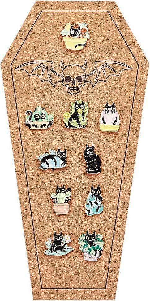 Coffin Bat Pin Board Cork Board 11.8x5.9inch Skull Bulletin Display Board Brooch Jewelry Display Cork Tray for Pin Collection Home School Halloween De
