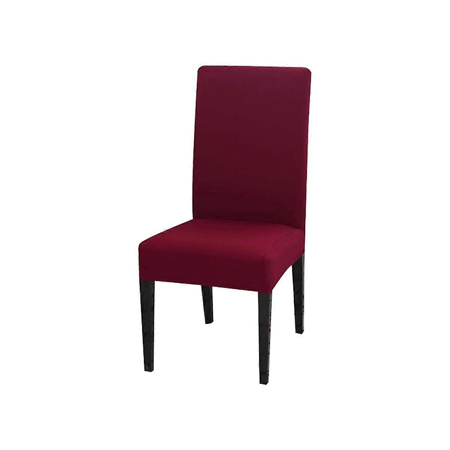 Red Chair Covers, Elastic Hem, Set of 4