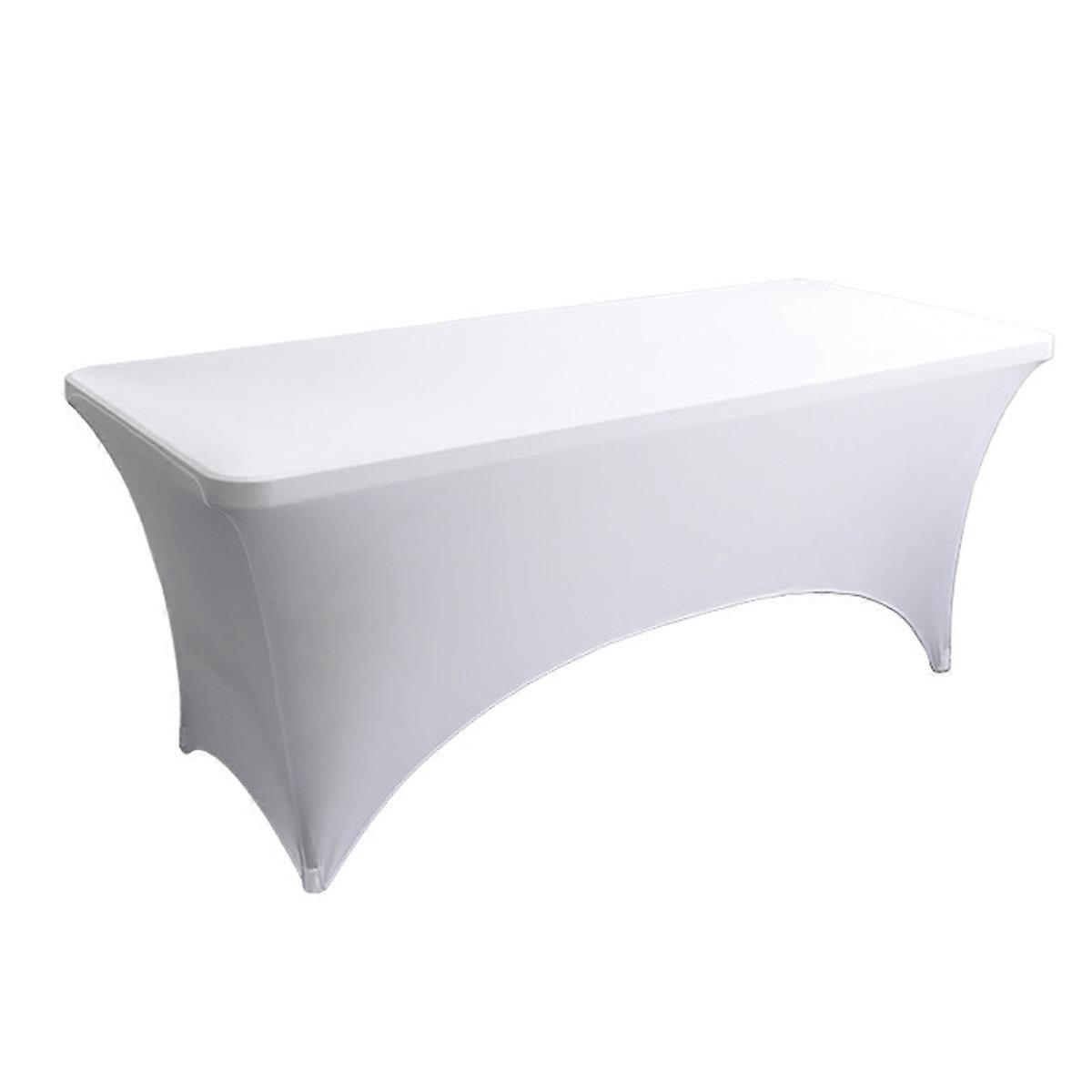 2 Pack White Stretch Tablecloths - Spandex Tablecloths for 180 cm Rectangular Tablecloths, Machine Washable