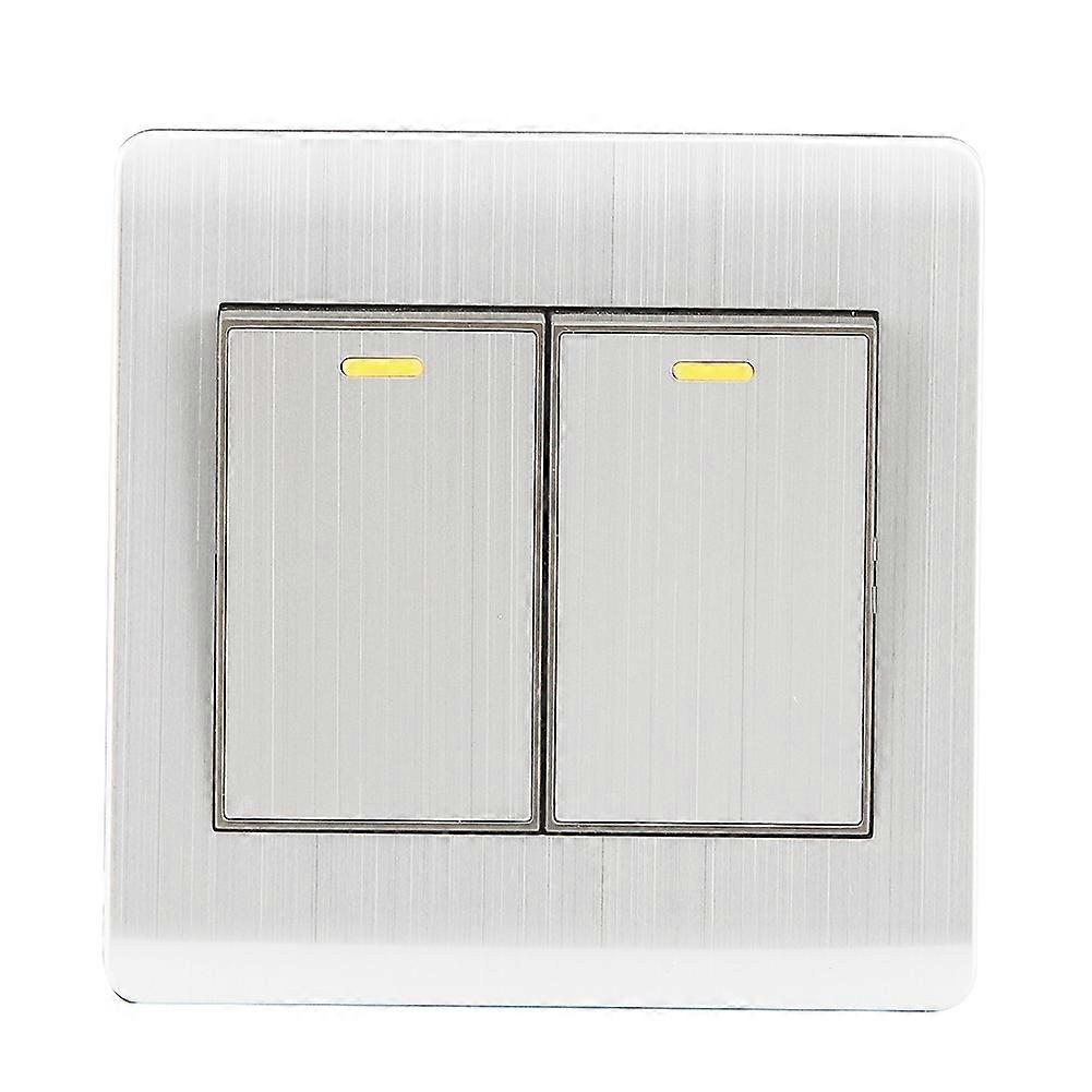 Multi-functional Wall Socket Stainless Steel Brushed Socket Wall Plug Socket (Double Control)