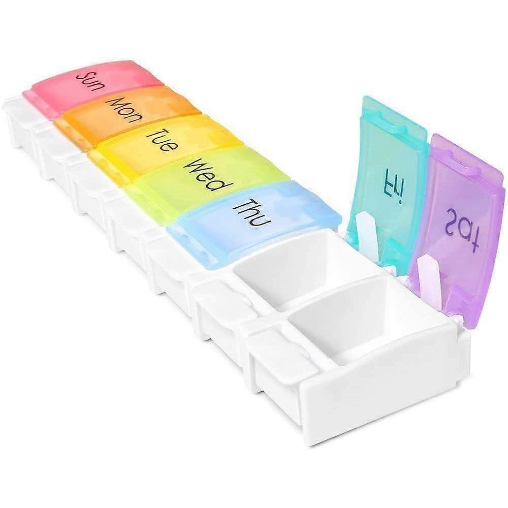 Medicine box with 7 compartments, easy to open