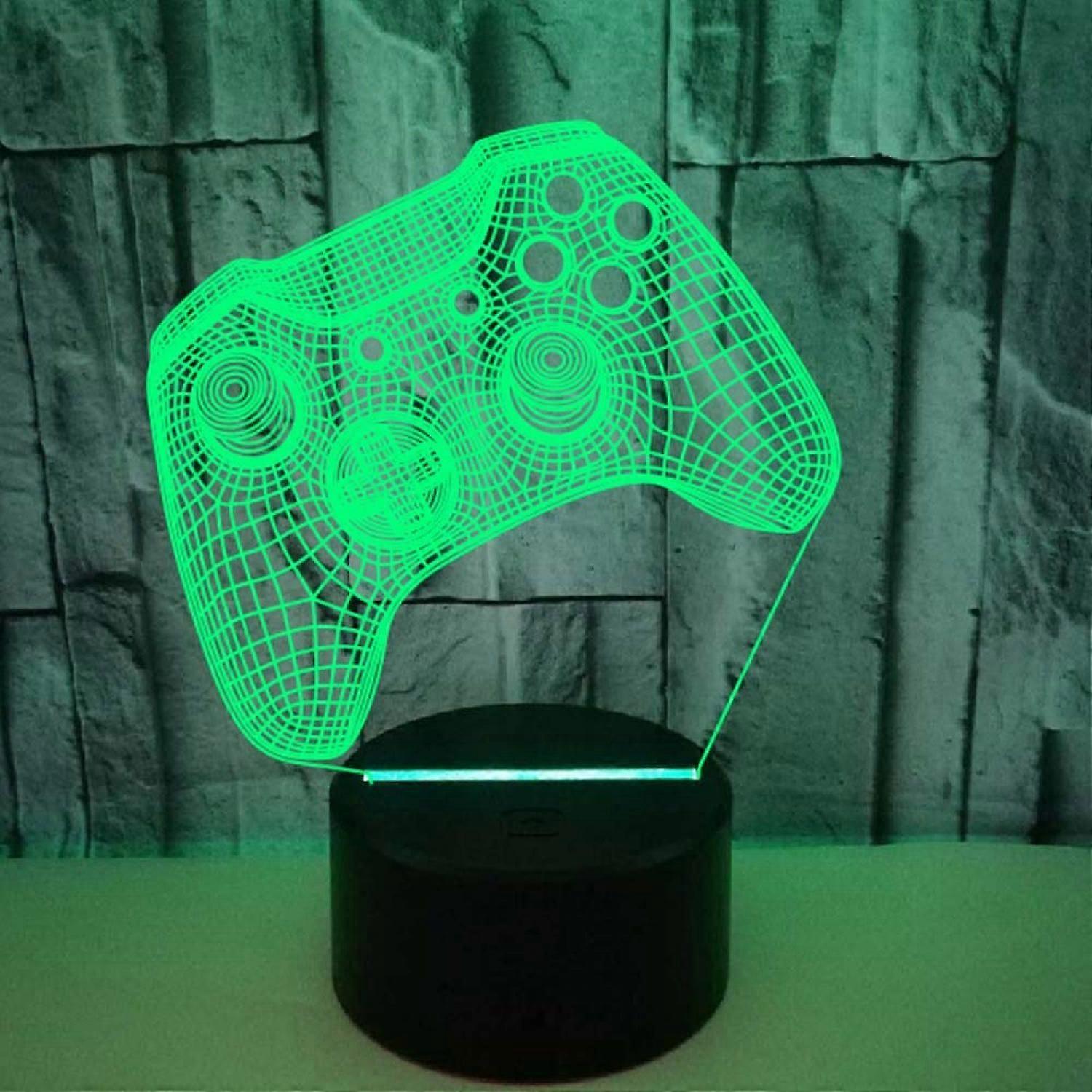 Qinwei Handle Night Light Colorful 3D 16 Colors Touch Remote Control 3D Illusion Lamp --- Black Seat