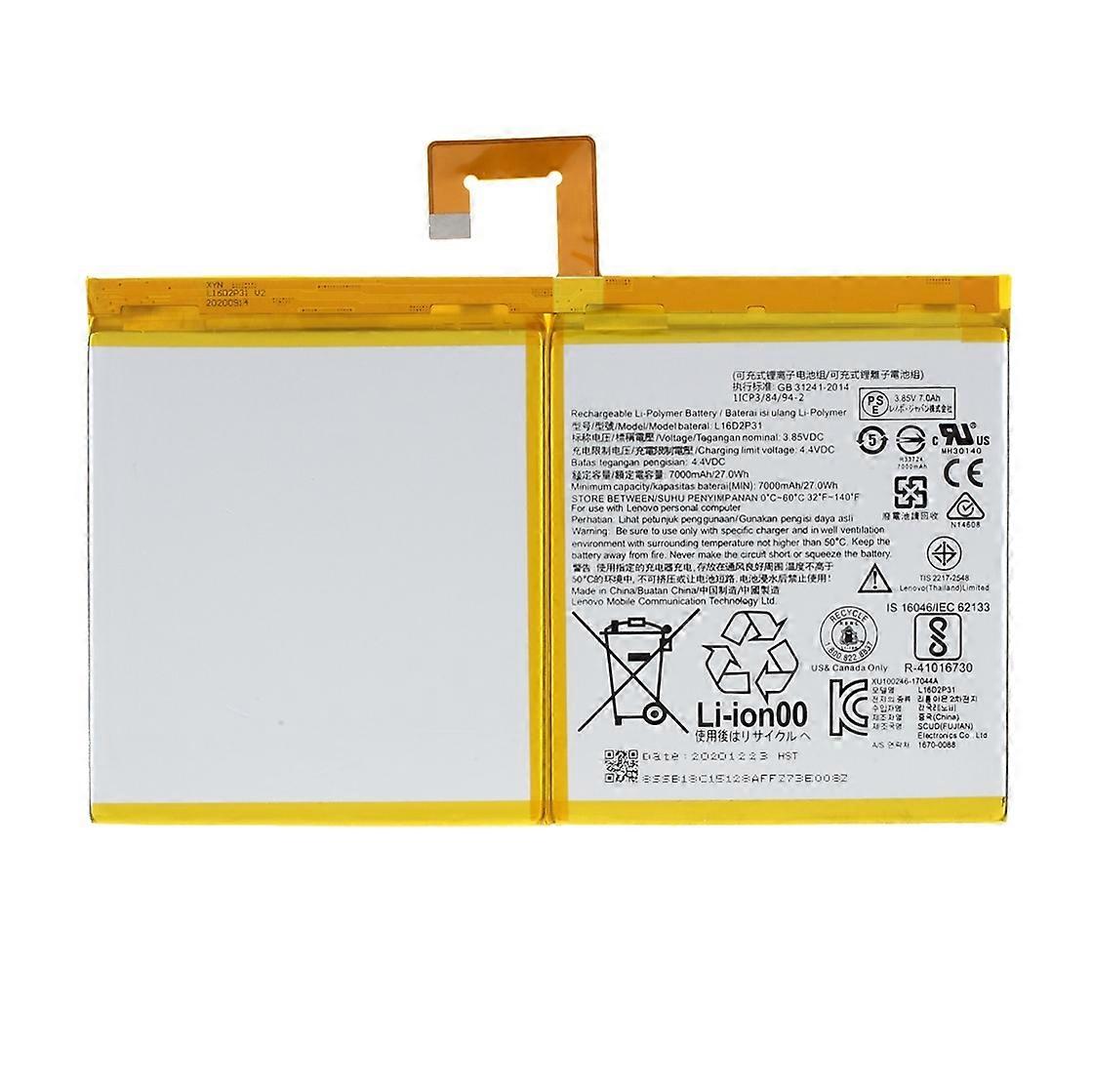 Assembly 3.85V 7000mAh Battery (Encode: L16D2P31) for Lenovo Tab 4 Tab4 PLUS TB2-X30M TB-X304F