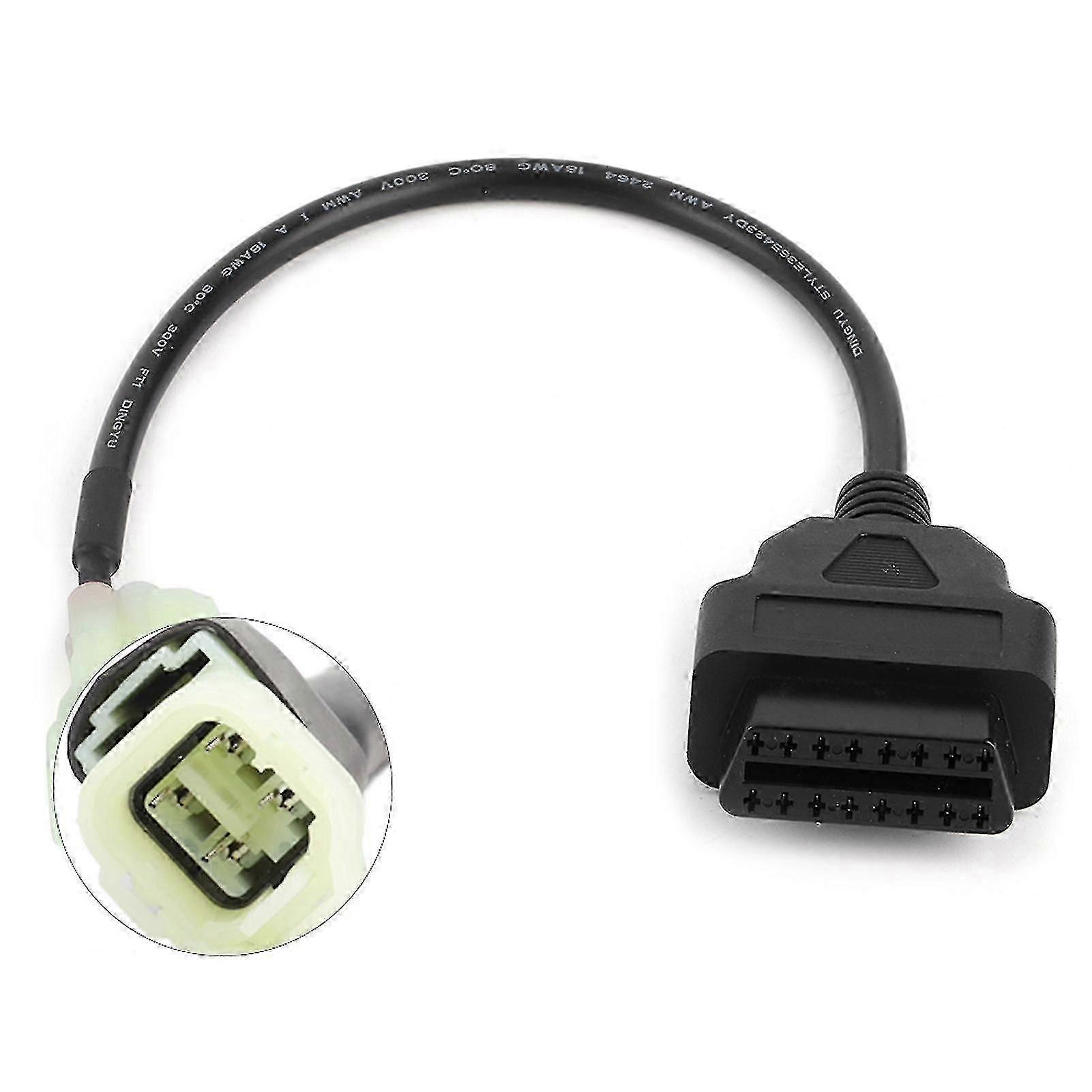 Rion Obd2 To 4 Pin Diagnostic Adapter Cable Motorcycle Fault Detection Parts Fit For Motorbikes Or Similar