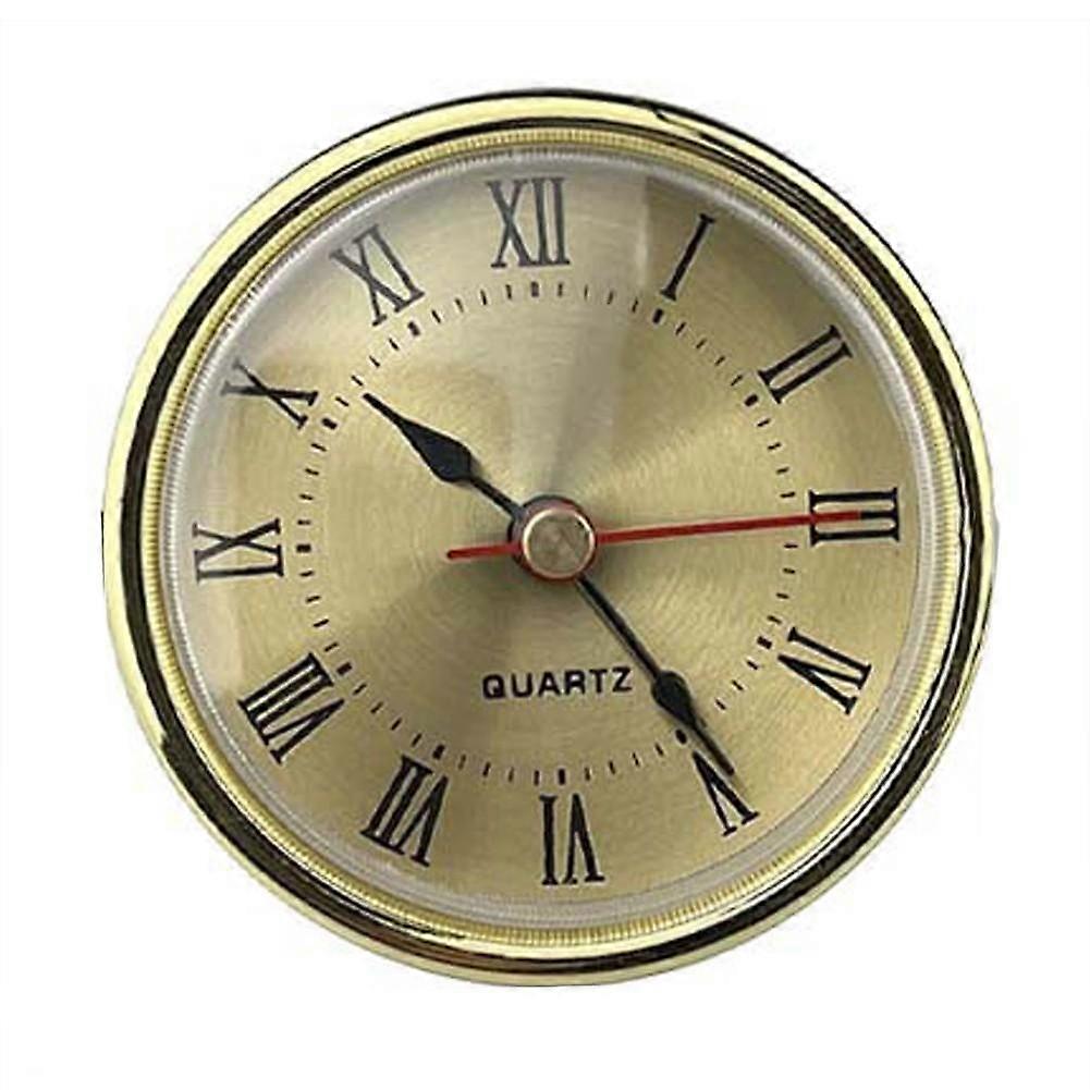65mm Quartz Clock Replacement Insert with Roman Numbers Gold and Silver