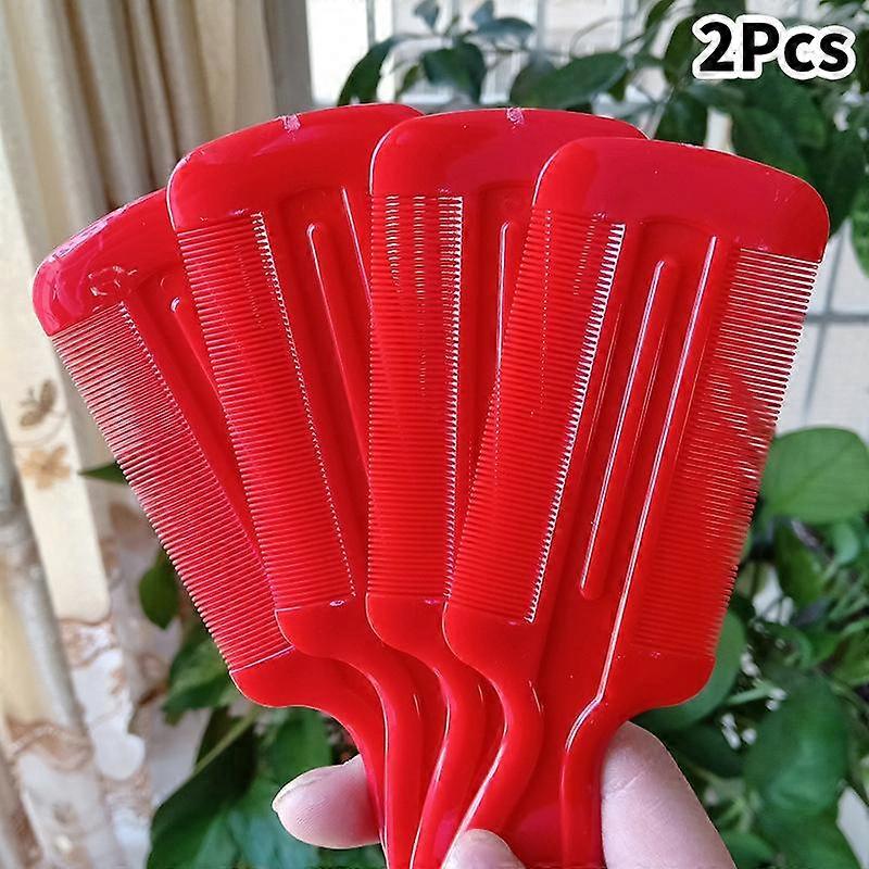 2 Pcs Plastic Double Sided Nit Fine Tooth Combs For Head Lice Detection Comb Kids Pet Flea Use