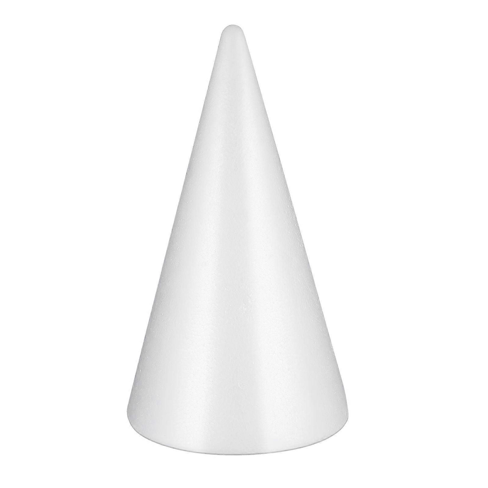 Amosfun White Cones Arts and Crafts Cone Shaped Foams Handmade Craft Projects Christmas Tree Table Centerpiece Cone Shape (34.5x19.5cm)