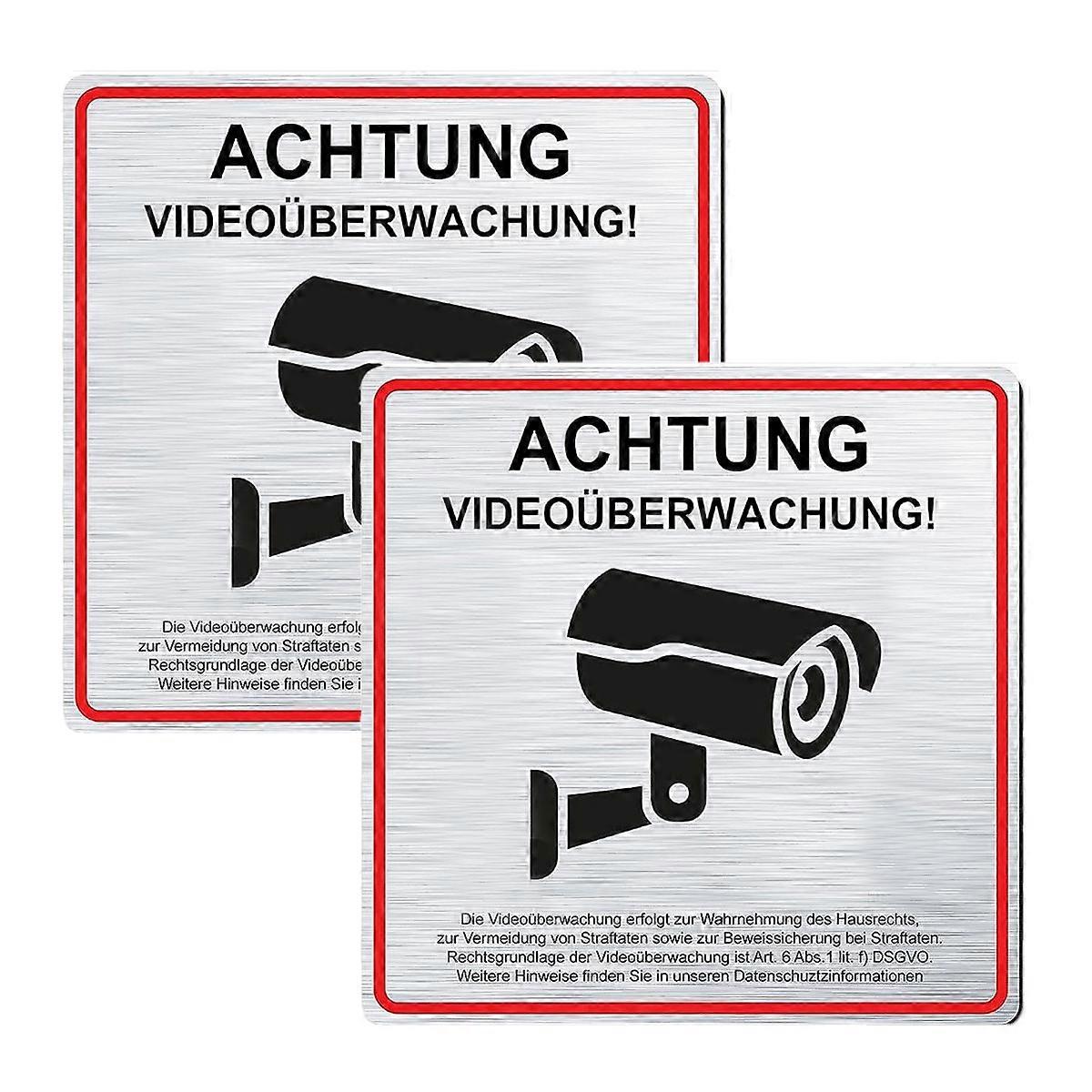 Reflective Warning Sign, Heavy Duty Metal, Durable Material, Easy To Install, Suitable For Video Surveillance Areas, Fade Resistant, Waterproof, UV