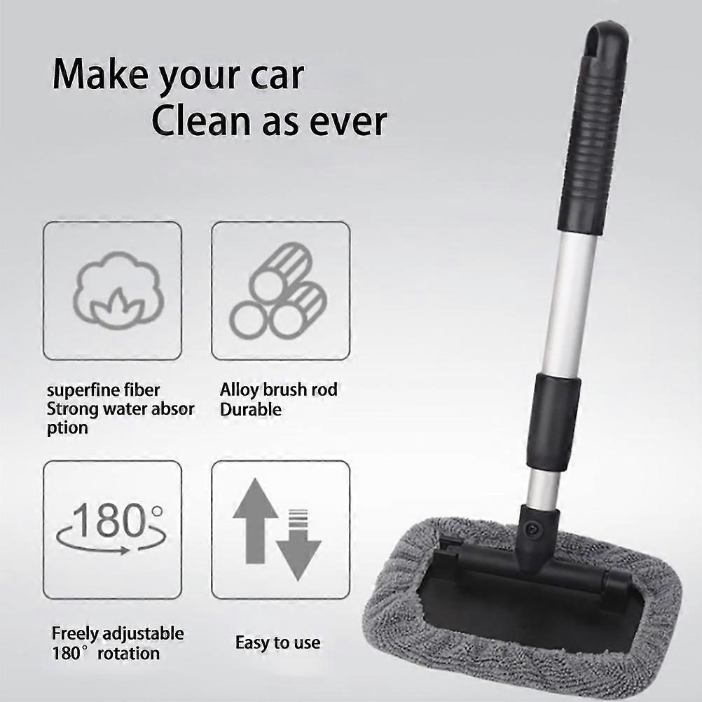 Windshield Glass Cleaning Tool Car Window Cleaner Brush Glass Wiper with Extendable Handle for Clean