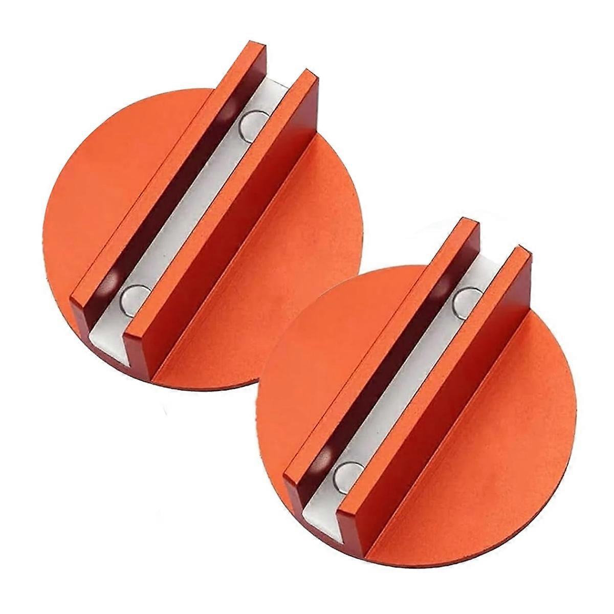 2 Pcs Pinch Weld Jack Adapter, Universal Aluminum Grooved Magnetic Frame Rail Protector,Floor Jack Stand Pads for Car