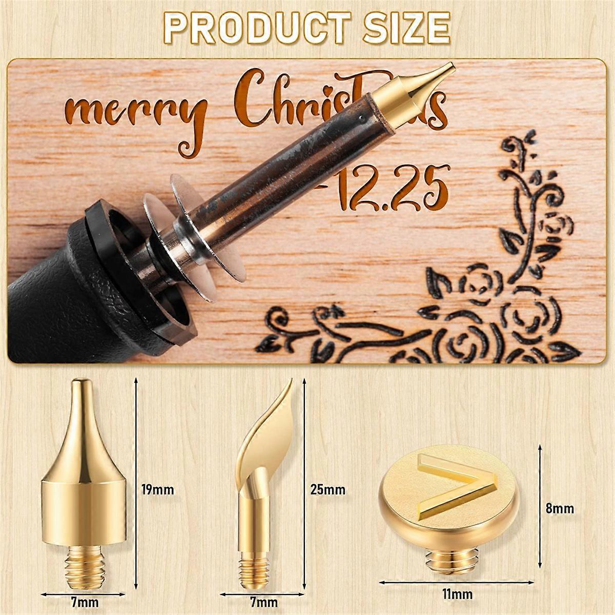 56 Pieces Wood Burning Tip Letter Wood Burning Tip Set EU Plug
