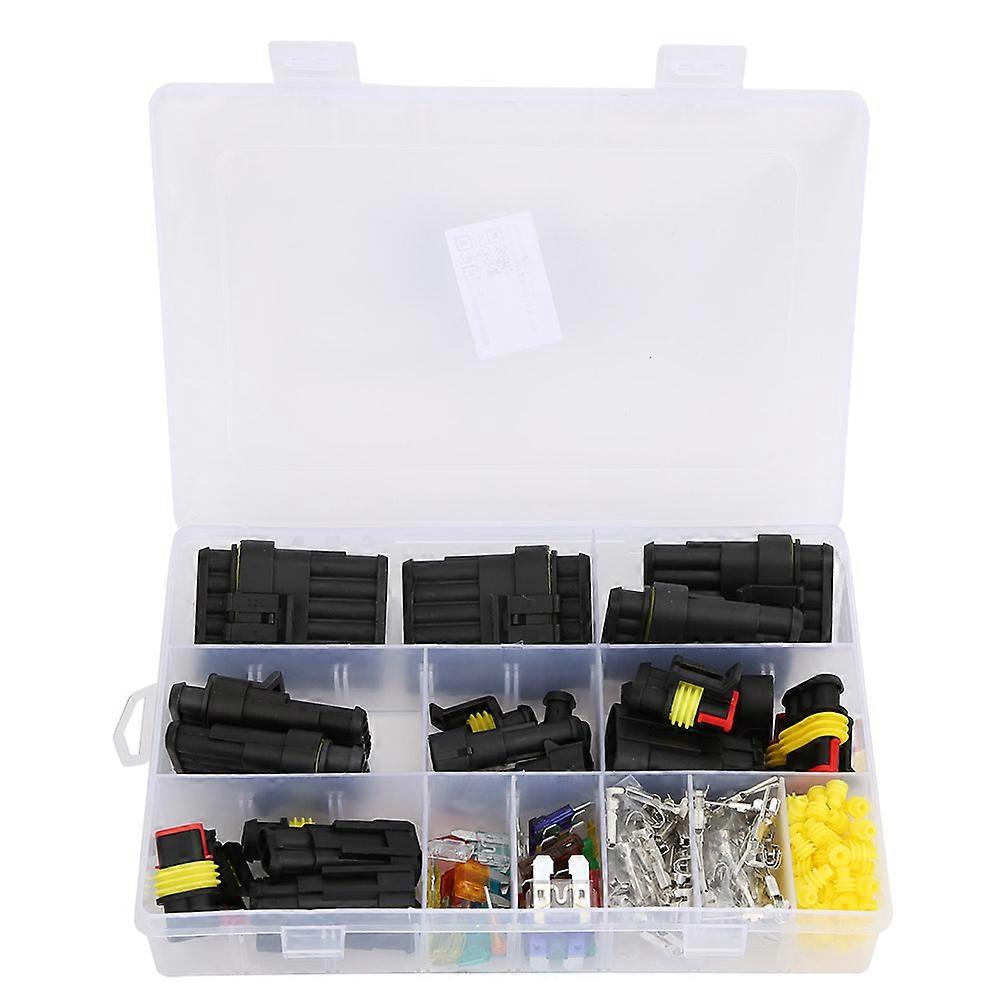 240PCS 1/2/3/4/5/6 Pin Car Wire Connector Plug Kit, Car Waterproof Electrical Wire Connector Set with Terminal and Fuse 3QIWQ