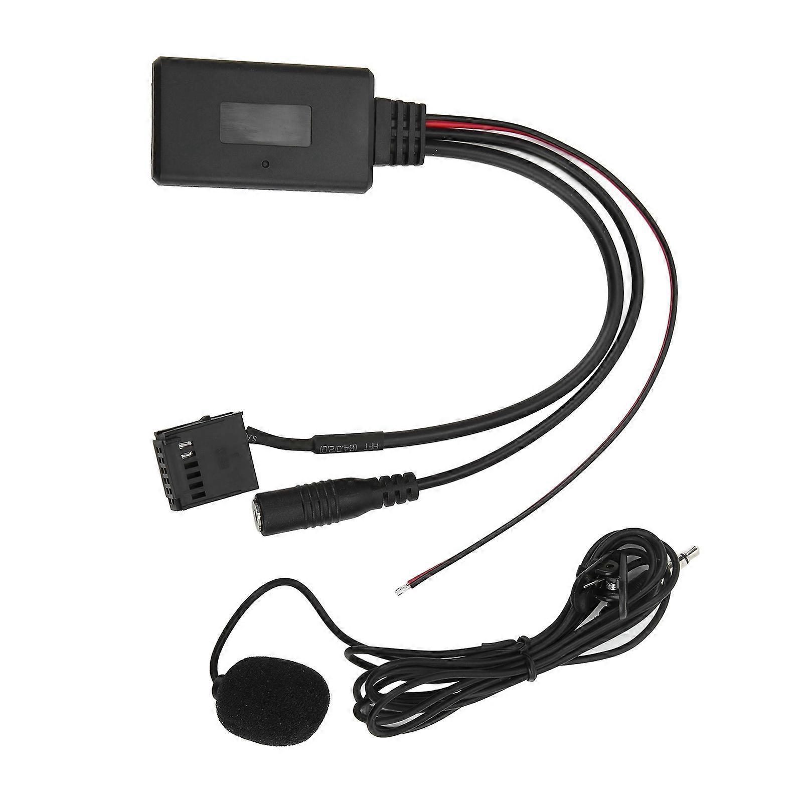 Bluetooth AUX Audio Cable Adapter with Microphone Handsfree Black