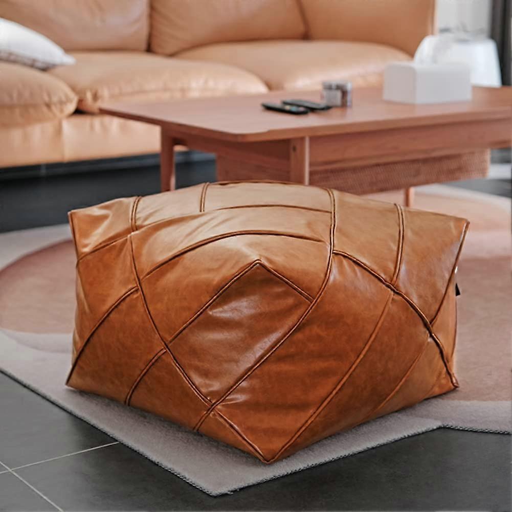 Housses de coussin de style marocain en similicuir PU non rempli pour tapis de sol de salon, 20,47 "x 14,96 pouces
