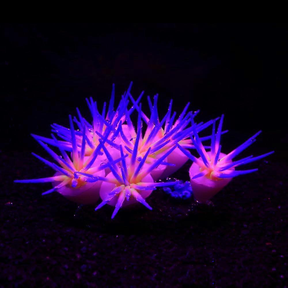 Glowing Effect Soft Coral Silicone Glow Artificial Ornament Aquarium Fish Tank Decorations for Small/Large Fish Bowl