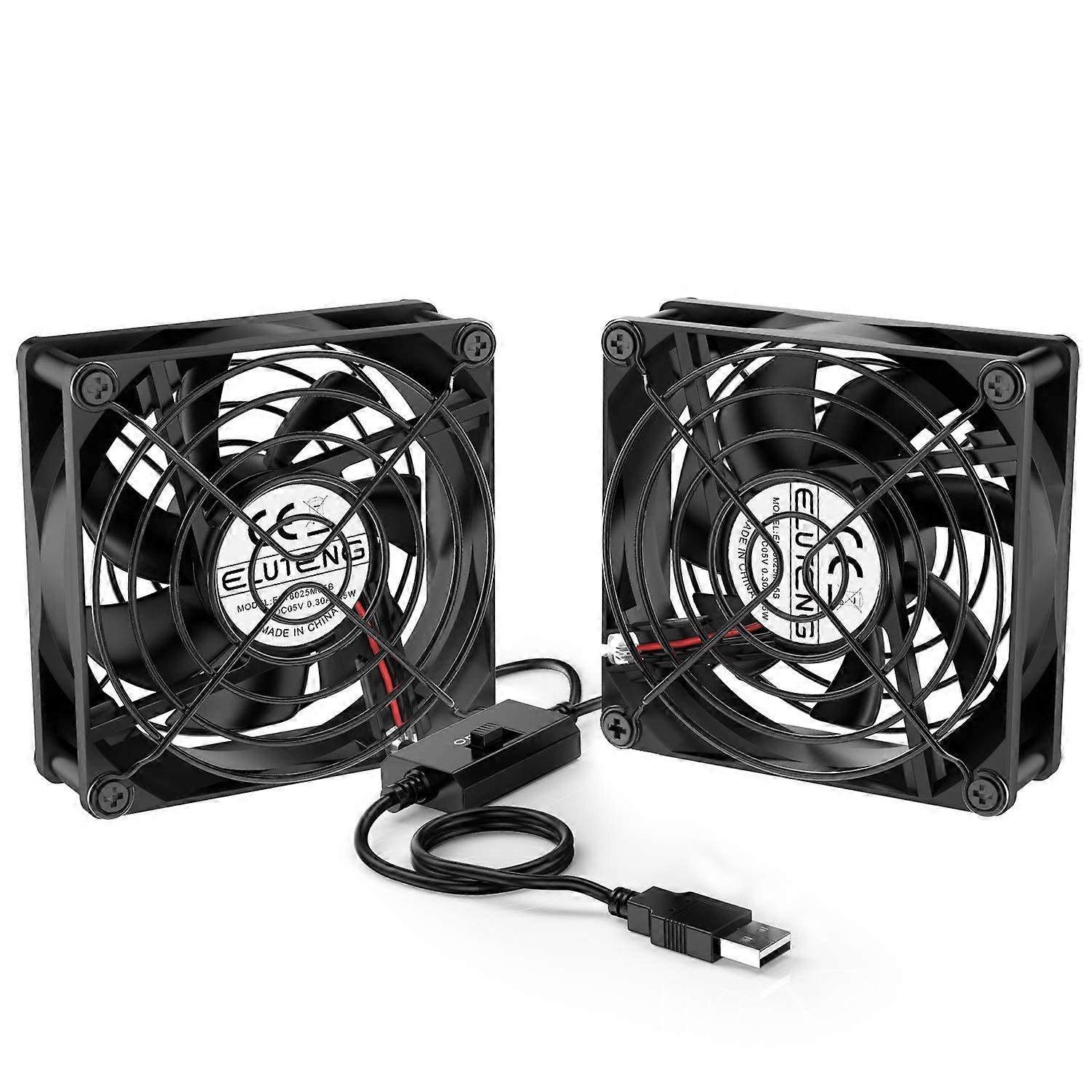Dual USB Fan 80mm 3 Speed Adjustable for Computer/Laptop Cooling