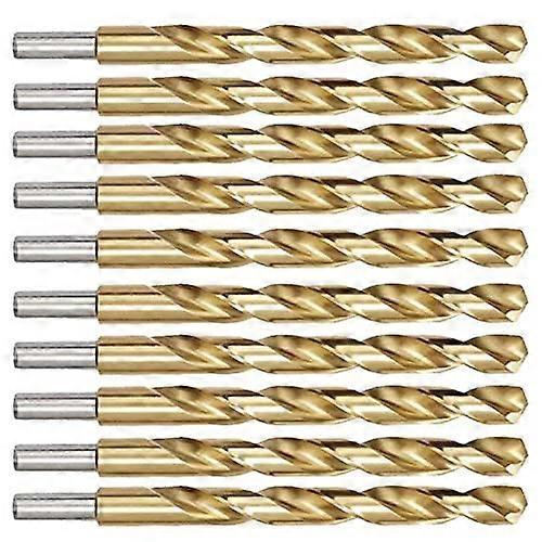 Titanium Drill Bits 15/32 Inch Diameter, 10-Piece Titanium-Coated HSS Drill Bit Set