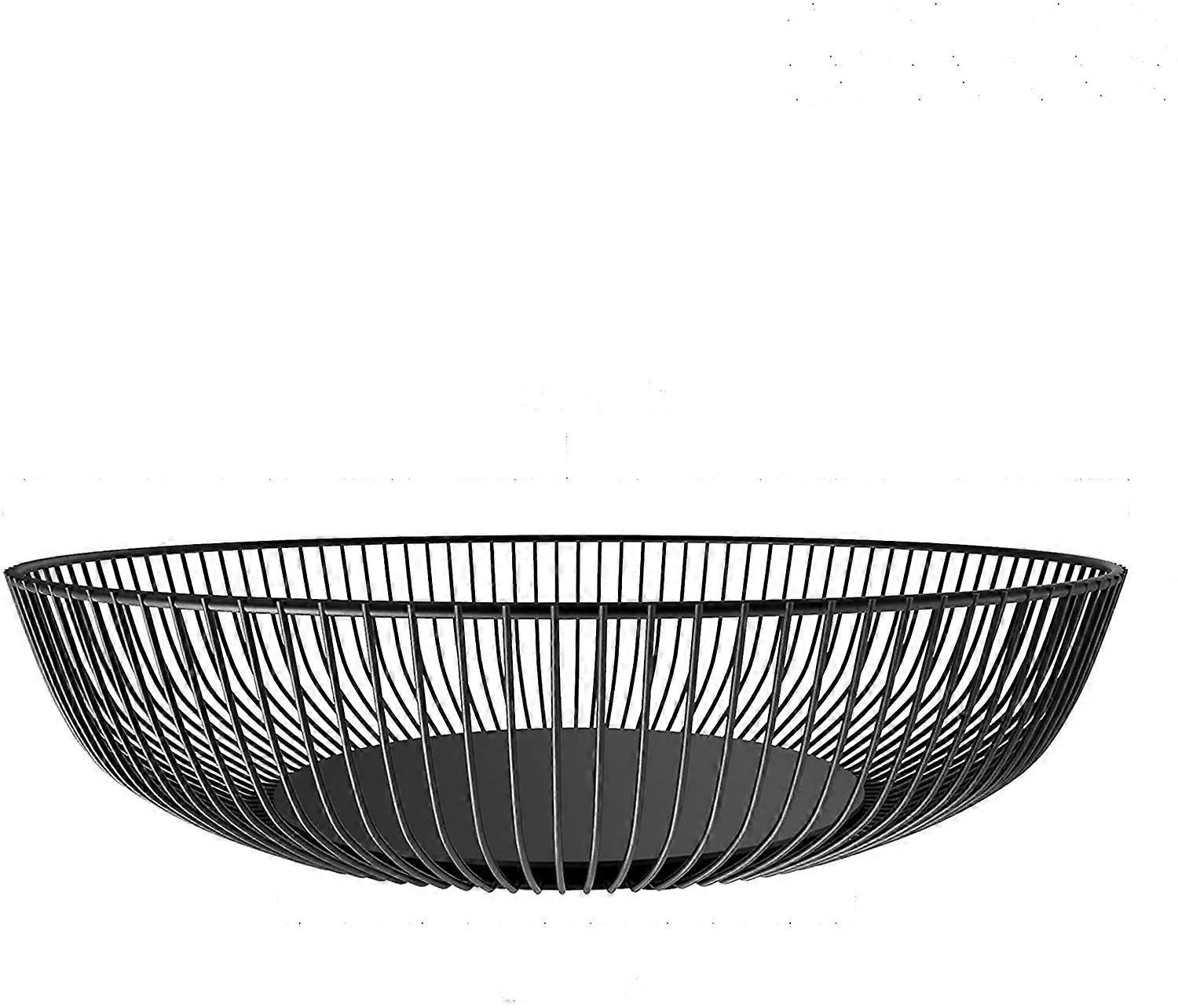 צלחת פירות סלסלת פירות מתכת שחורה סלסלת תיל עגול שחור סלסלת פירות סלסלת לחם