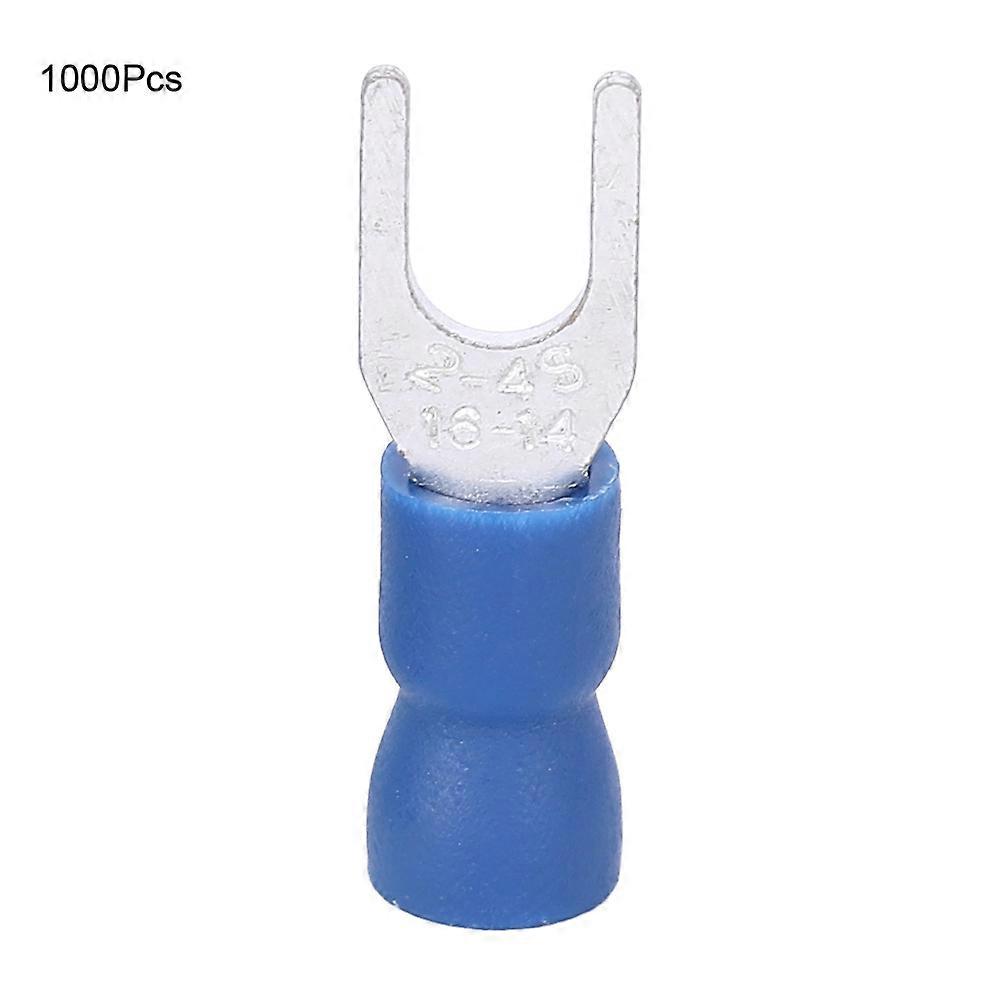 1000Pcs U shape ESV2-4 Red Copper Cold Pressed Crimp Terminals Connector for Electric Engineering