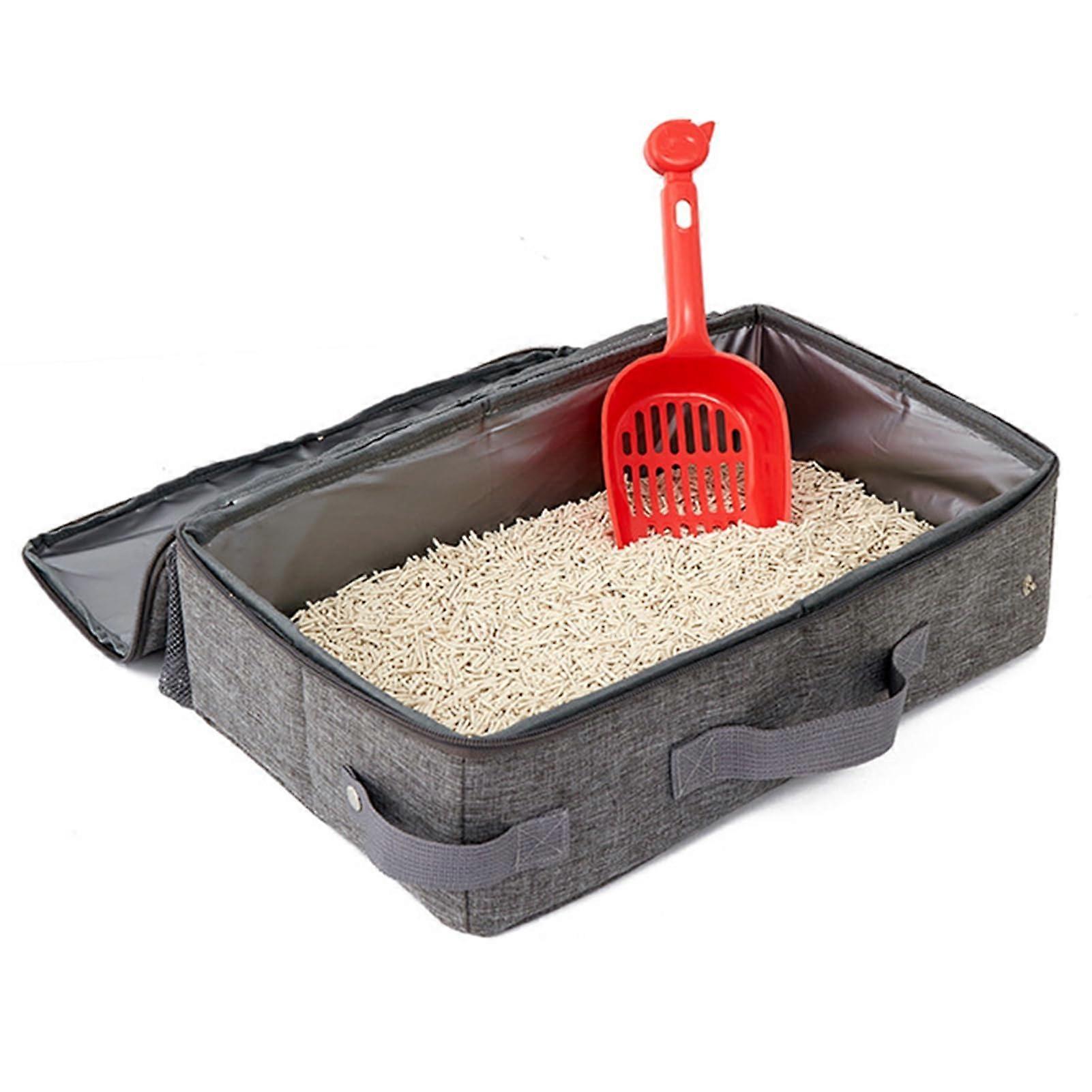 Cat Travel Trash Box, Collapsible Rectangular Design with Lid, Leak-Proof Small Pet Garbage Bin for Cats