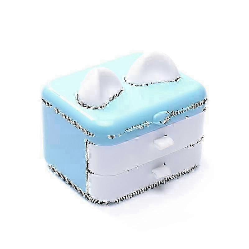 1 Set Sewing Box Set Practical Multi-use Pp Knitting Crafts Partition Storage Sewing Box Kit For Clothes(blue)