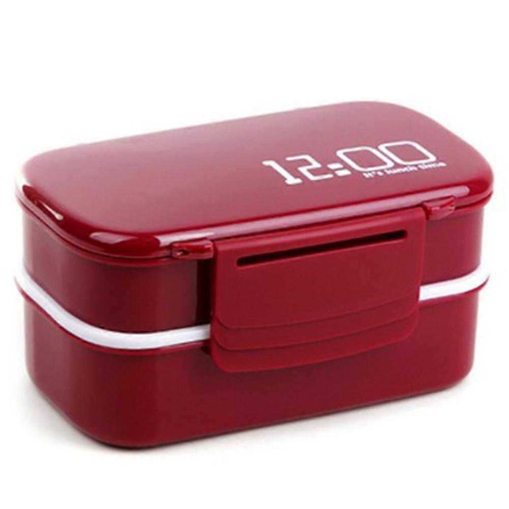 Puntos 1400ml Large Capacity Double Layer Lunch Box Microwave Oven Bento Food Container