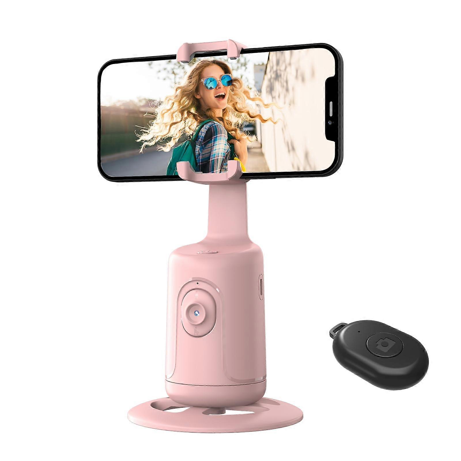 Automatic face tracking tripod, 360 ° rotation, smart shot, gesture control for VLOG, tiktok - pink