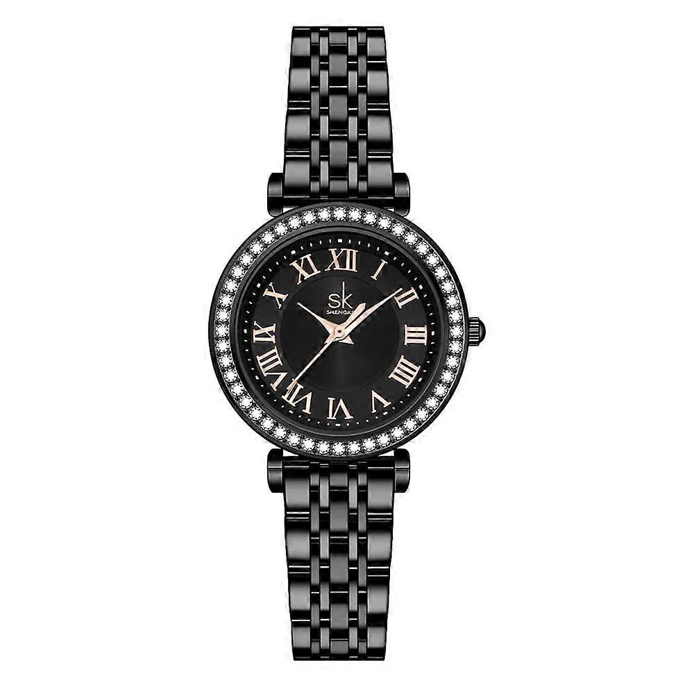 Crystal-Accented Clock For Women, Easy-Read Numerals, Desk Clock