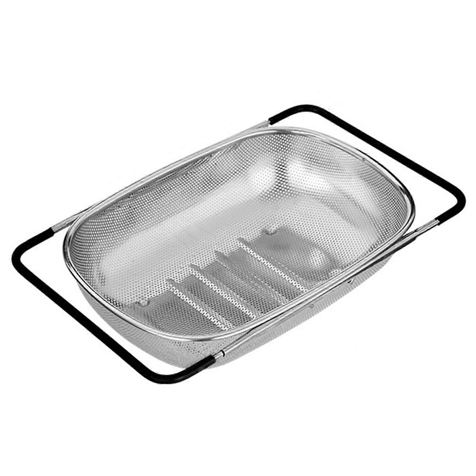 Over the Sink Colander Strainer Basket Large Capacity Encrypt Drain Hole Design for Home Kitchen Essentials