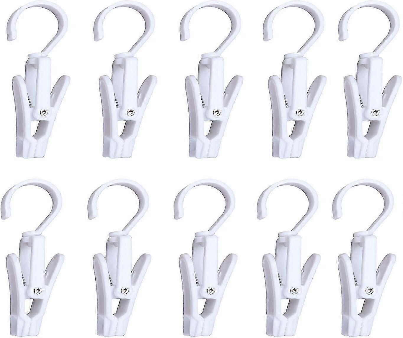 10 PCS Super Strong Plastic Swivel Hanging Hooks 4.3inch, White