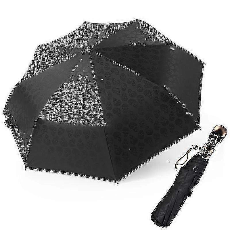 Skull Pattern UV Protection Umbrella Auto Open Close