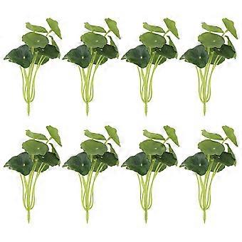 8pcs Simulierte grüne Pflanzendekoration Künstliche kleine Lotus Blatt Dekor (grün)